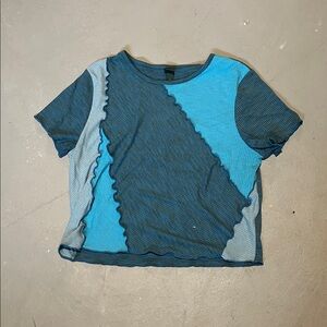 Wild Fable Blue and Teal Patchwork T-Shirt